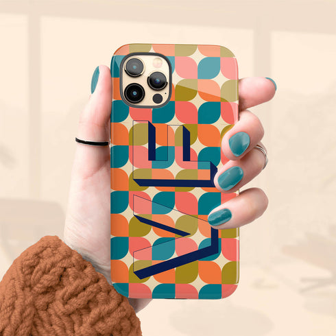 Retro Custom 3D Initials iPhone Case